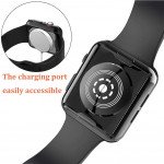 Wholesale Apple Watch Series 6/5/4/SE Hard Full Body Case with Tempered Glass 44MM (Matte Silver)